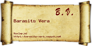 Barasits Vera névjegykártya